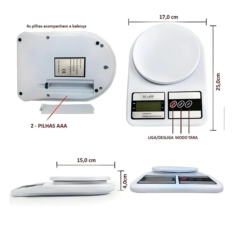 Balança Digital Eletrônica De Alta Precisão Portátil 10 Kg