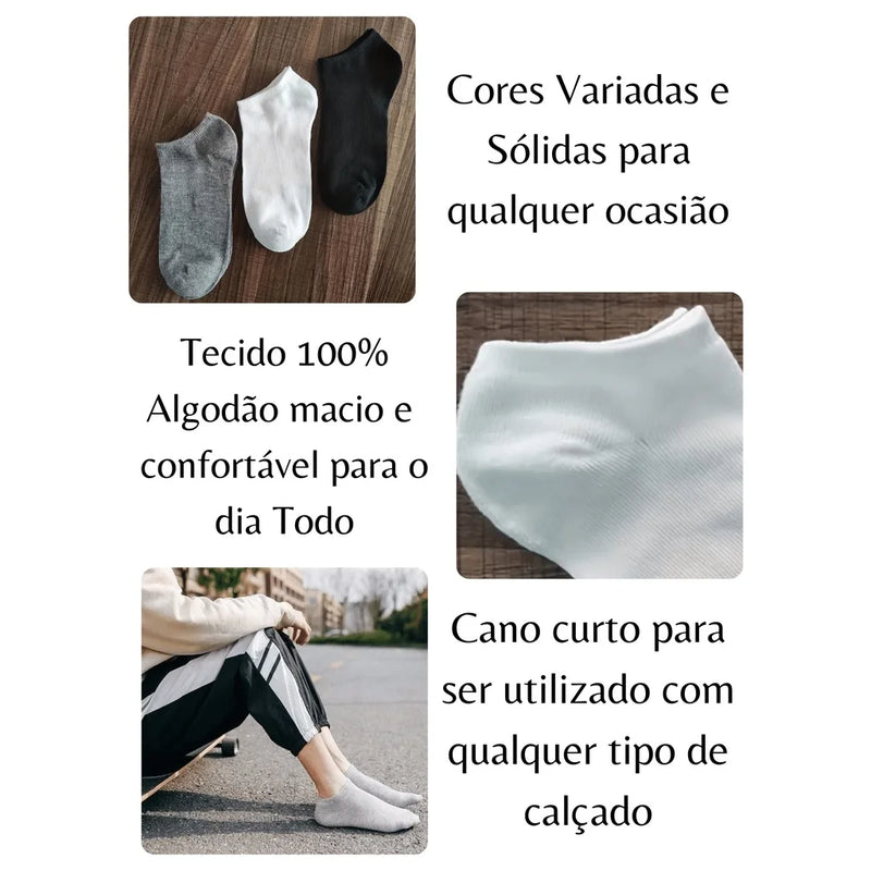 Kit 12 Meias Soquete Cano curto Unissex